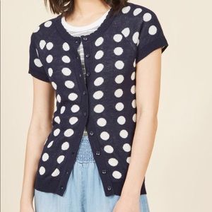 ModCloth polka dot short sleeved cardigan